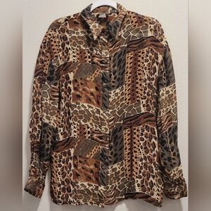 Animal Print Button-Up Shirt